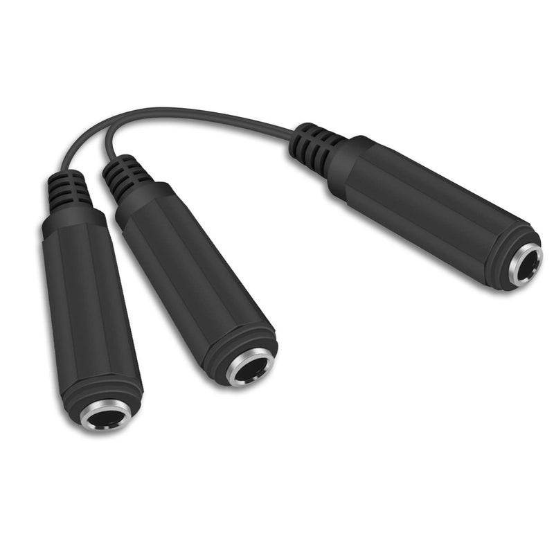 Duttek Guitar Y Cable, 6.35mm 1/4 inch Mono TS Female to 2x6.35mm 1/4 Inch Mono TS Female Y Splitter Cable 20cm/8inch (635F-2FMTS) - Image 1